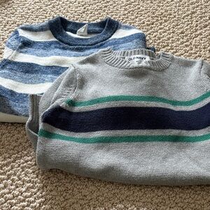 Old Navy & Gap Blue and Gray Striped Sweaters 4T